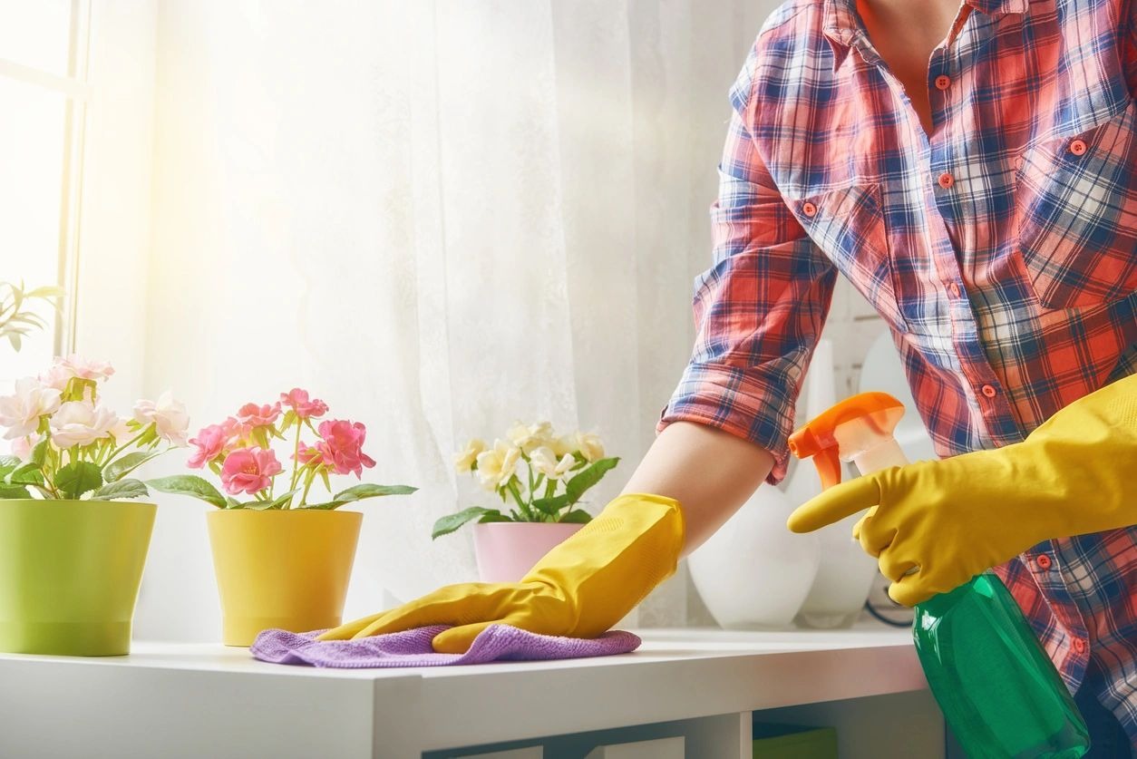 Cleaning at Beautiful flowers